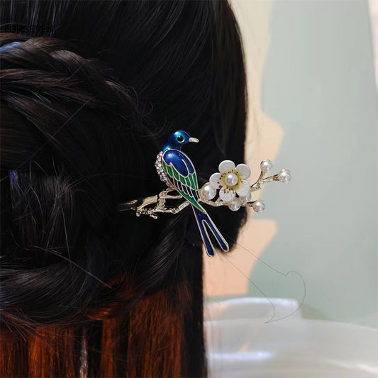 Chopstick Hairpins- Birds & Flowers Pearl Clips