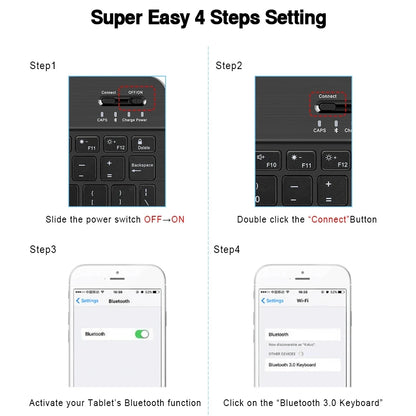 Multilingual Bluetooth Wireless Keyboard & Mouse for Devices