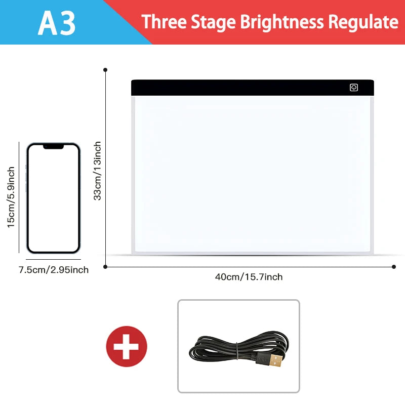 A3/A4/A5 Dimmable LED Drawing Pad - Educational Creative Toy