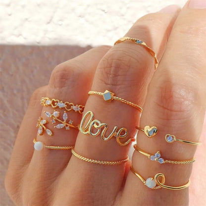 ring set, ring women, ring set for women, butterfly ring, crystal ring, star ring, moon ring, heart rings, cross ring, moon star ring, ladies ring, moon and star ring, gold ring set, women's butterfly ring