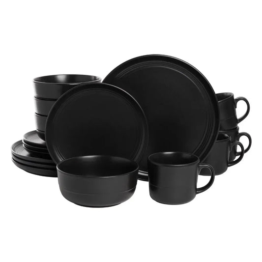 Mist Marble 16-Piece Stoneware Dinnerware Set