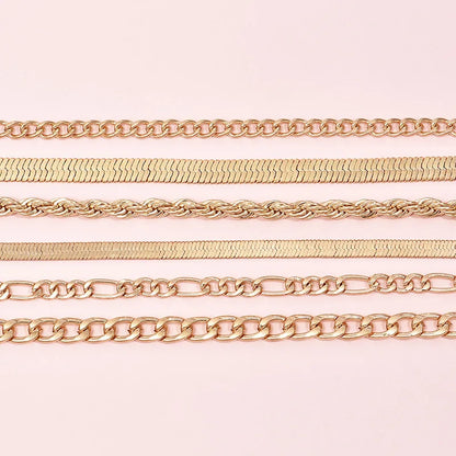 Vintage Multilayer Snake Chain Bracelets Set