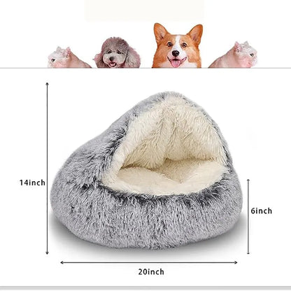 Soft Plush Pet Bed with Cover Round - Pet Mattress