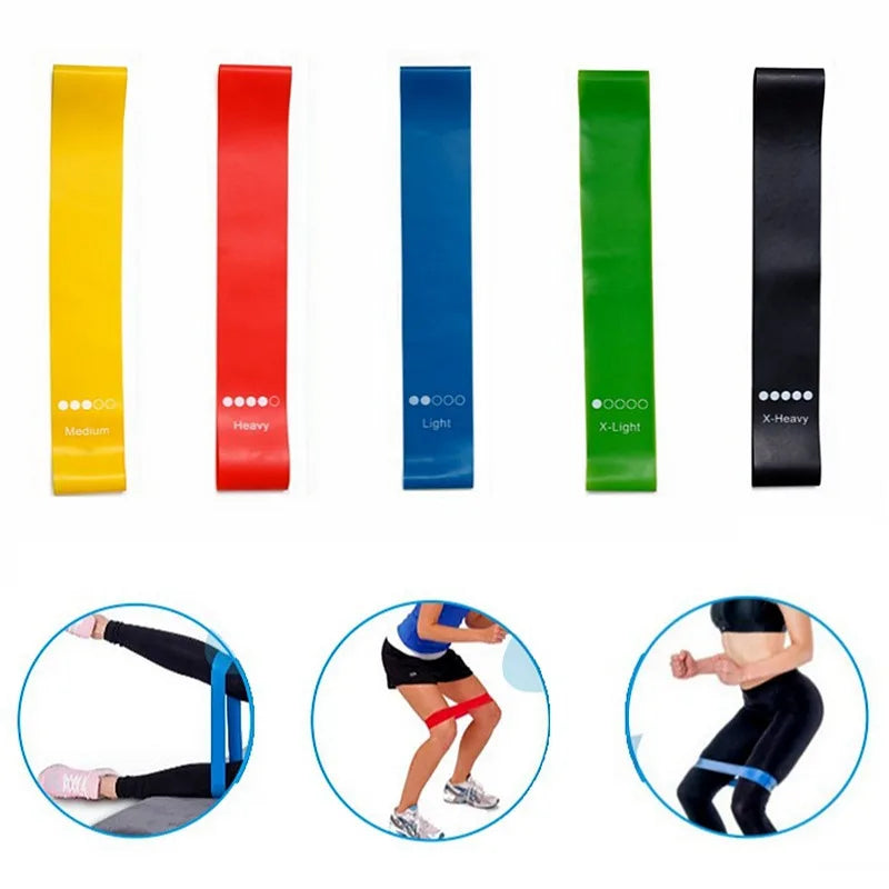 Lot de 5 bandes de résistance pour le yoga - Bandes élastiques