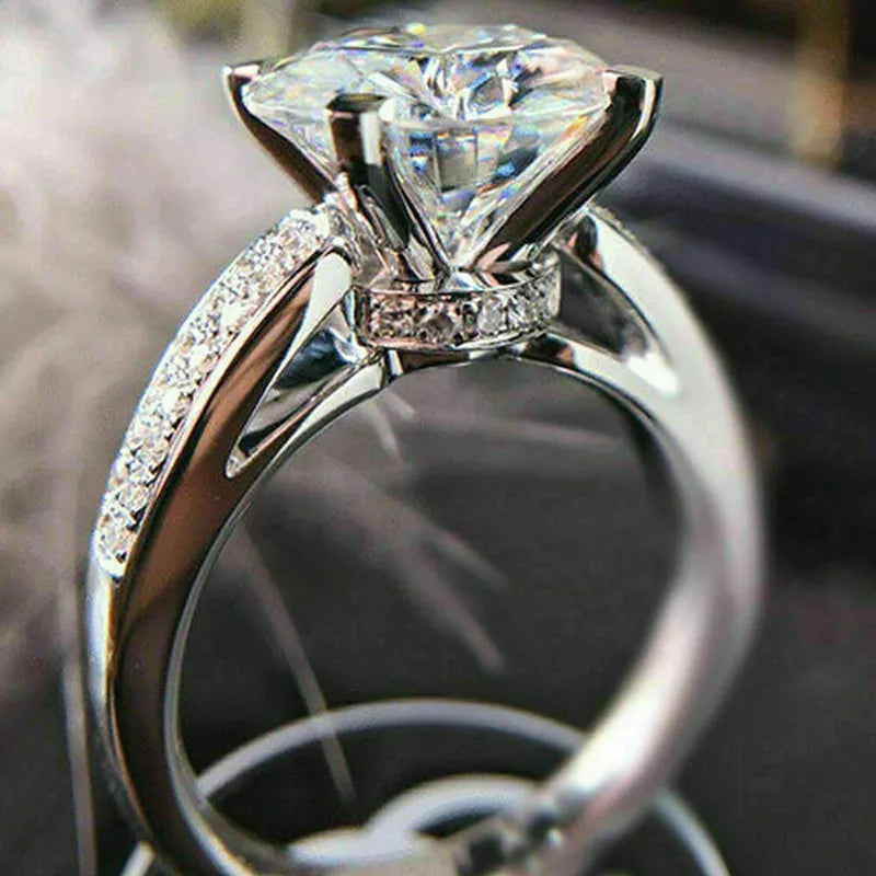 Bague de mariage en cristal et zircon pour femme