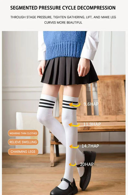 Bowknot Thigh-High Opaque Stretchy Long Stockings