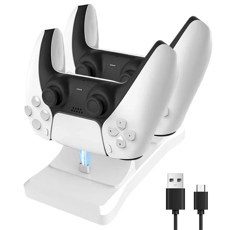 Dual Controller Charging Stand Fast Charging AC Adapter (5V 2A) for PlayStation 5 PS5 Controllers