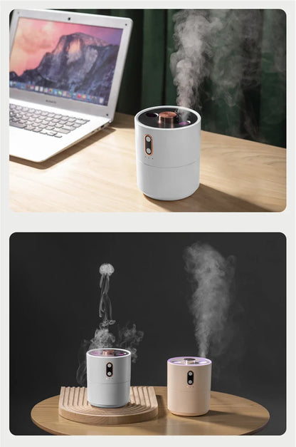 Elektrischer Ultraschall-Luftbefeuchter mit Doppeldüse und starkem Nebel, USB