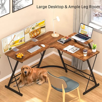 L-Shape Home Office Desk with Storage