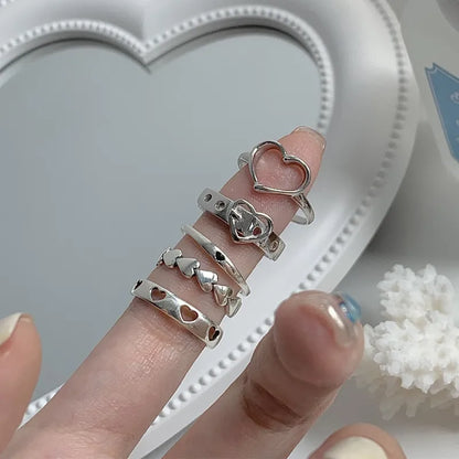 Women's Rhinestone Butterfly Rings Set