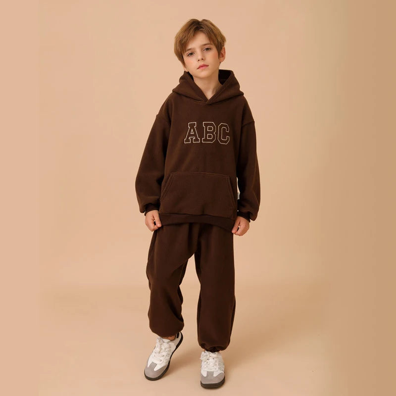 Kids' Winter Hoodie Set - Fur-Lined 2-Piece Tracksuit