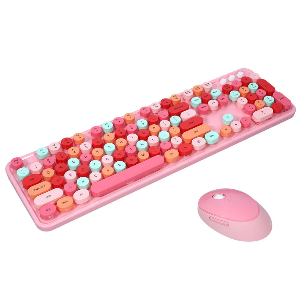 Combo clavier et souris sans fil couleur bonbon