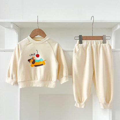 Baby-Unisex-Mode-Cartoon-Buchstaben-Kleidungssets