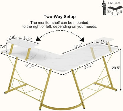 L-Shape Home Office Desk with Storage