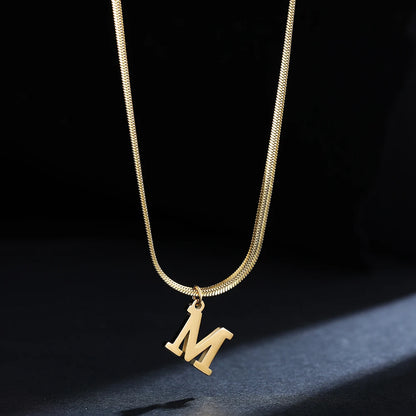 Gold-Plated A-Z Alphabet Pendant Necklace