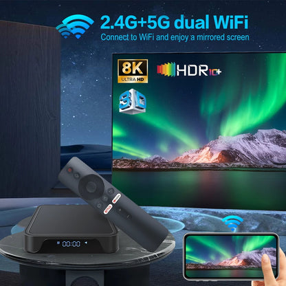 Boîtier TV TV98 Pro 4K - Android 14, Quad Core, Double WiFi