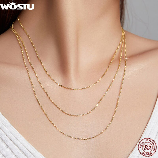 Gold-Plated Silver Chain Necklace