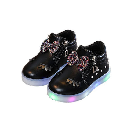 Princess Bow Glowing Sneakers for Girls
