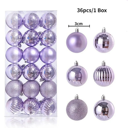 24 boules à suspendre pour arbre de Noël de 6 cm - Décorations de Noël