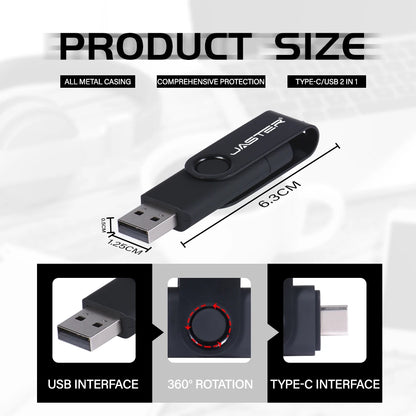 Multifunctional OTG Type-C USB Flash Drive - 32GB to 128GB
