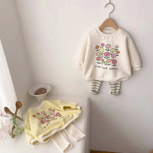 Baby Clothes Soft Flower Print T-shirt & Leggings