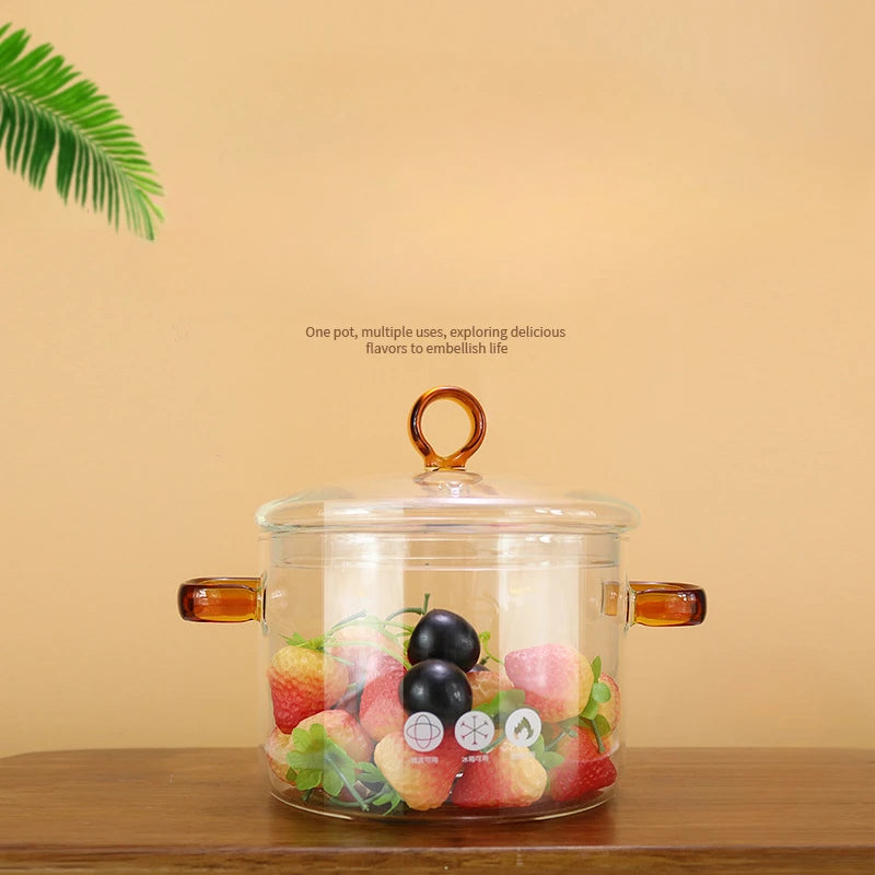 Transparent Soup Pot Heat Resistant Microwave Fire