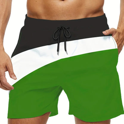 Unisex 3D Print Quick Dry Drawstring Beach Shorts