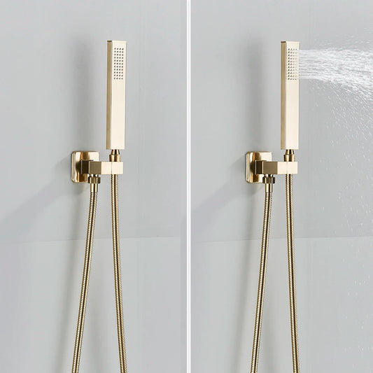 Douche à main en nickel brossé pour salle de bain, douche à effet pluie haute pression à 2 fonctions