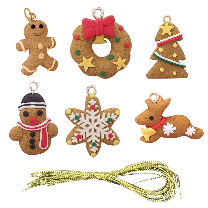 12 Assorted Plastic Gingerbread Man Ornaments for Tree Decor