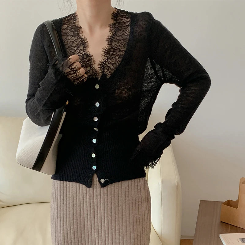 Women's Single Breasted Embroidered Cardigan Sweater