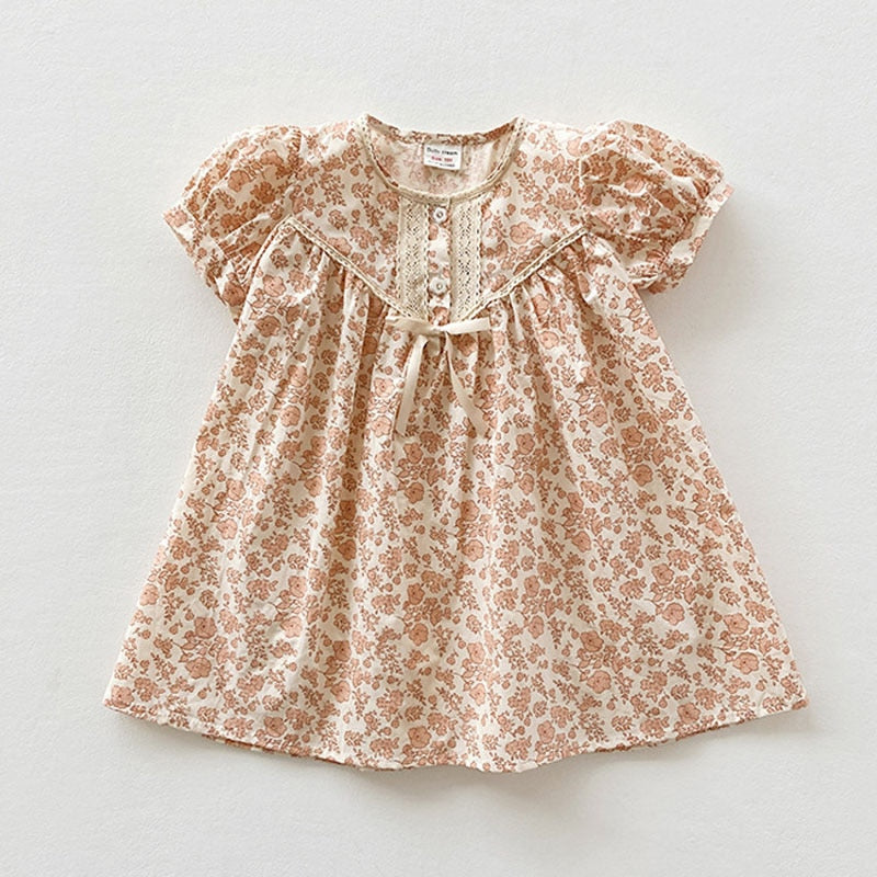 Girls' Printed Short Sleeve Dress