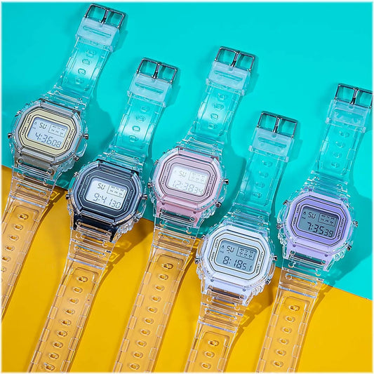 Unisex Transparent Waterproof Digital Sport Watch