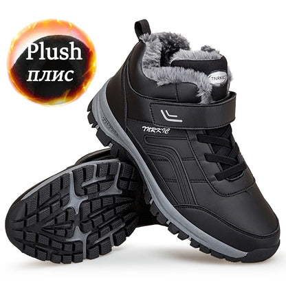 Men's Waterproof Leather Winter Snow Boots