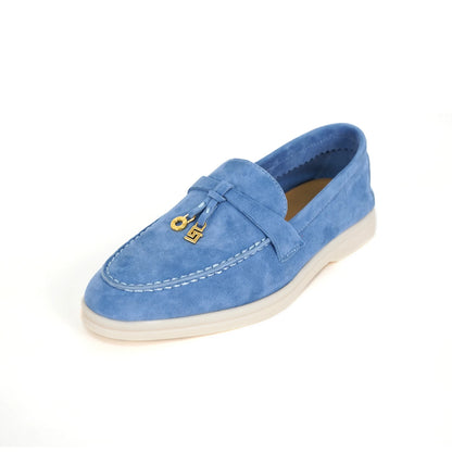 Women Loafers Sheepskin Suede Summer Walk Shoes Women Spring Autumn Fashion Casual Metal Decor Flat Shoes Slip On Cozy Flats