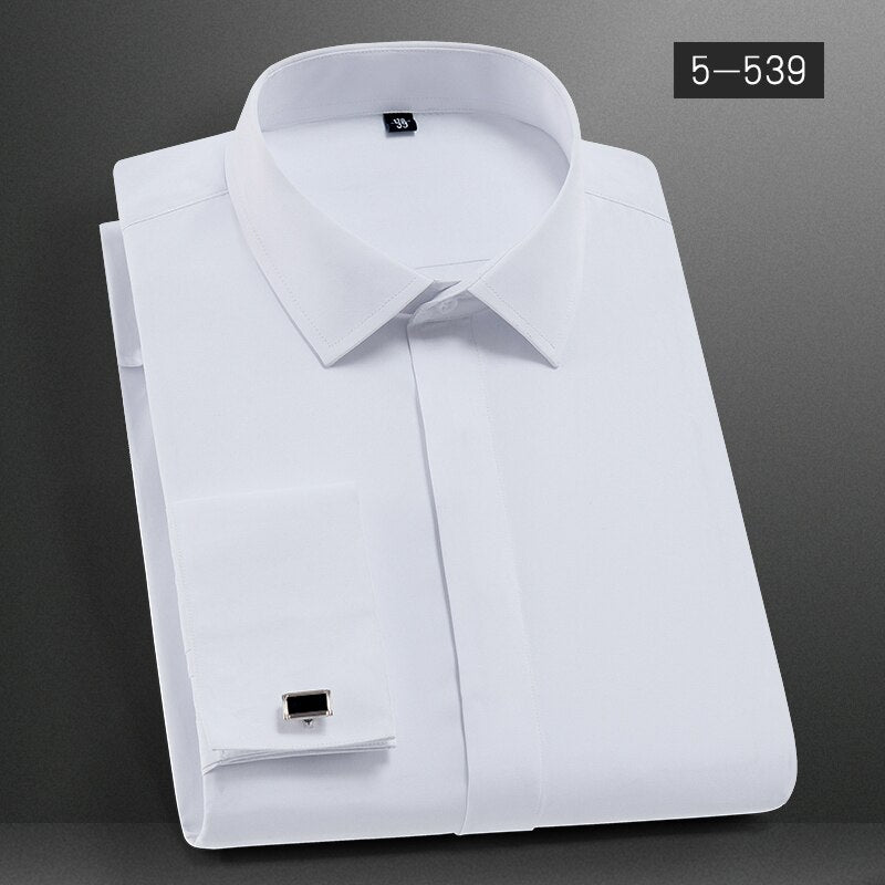 Elegant White French Cuff Shirt