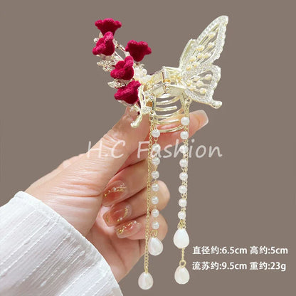 Haarspange mit Perlenquaste