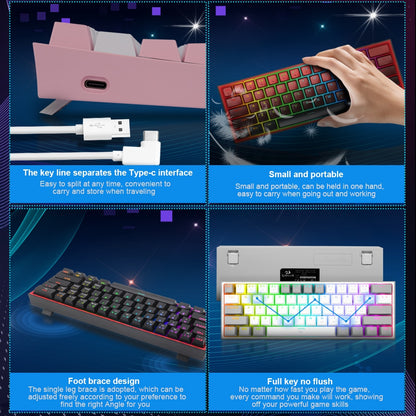 USB Mini Mechanical Gaming Wired Keyboard