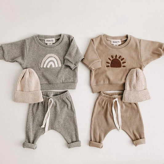 Vêtements pour nouveau-nés fille, pantalons longs à manches longues pour bébé