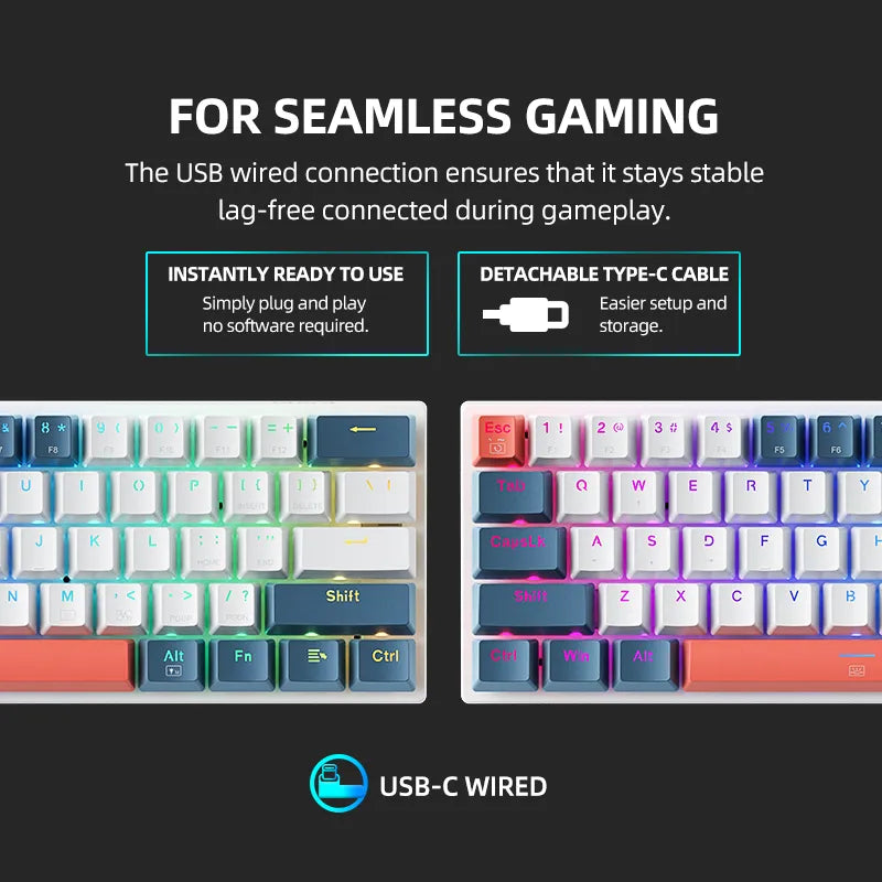 K500-B61 61-Key Mini Mechanical Gaming Keyboard