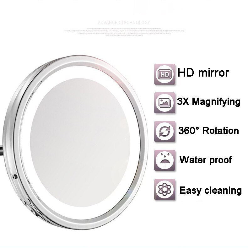 Modern LED Makeup Mirror - Wall Mounted