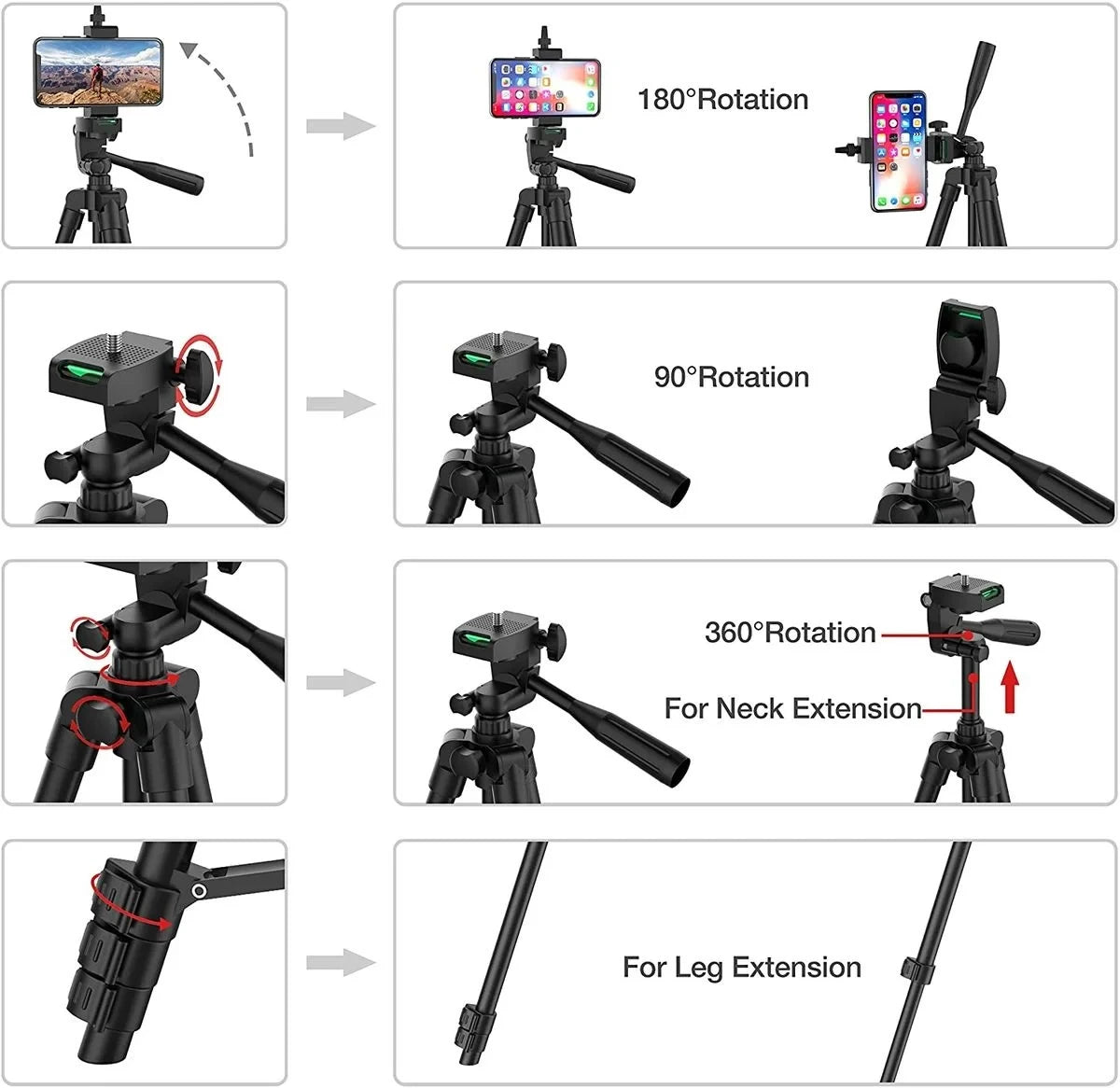 100cm Phone Tripod Stand with Bluetooth Remote Universal Camera Video Recording Photography Tripod