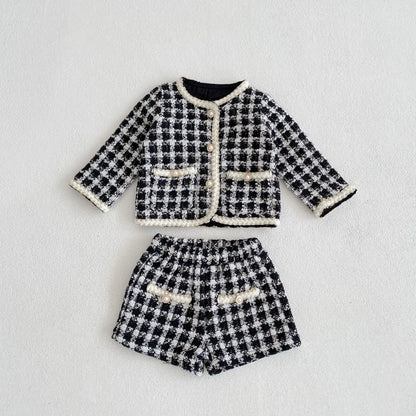 Baby Girl's Clothes Spring Plaid Long Sleeve