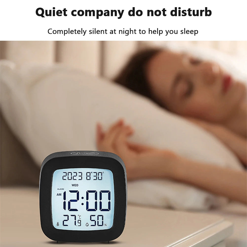 LED Alarm Clock with LCD Display and Temperature Monitor