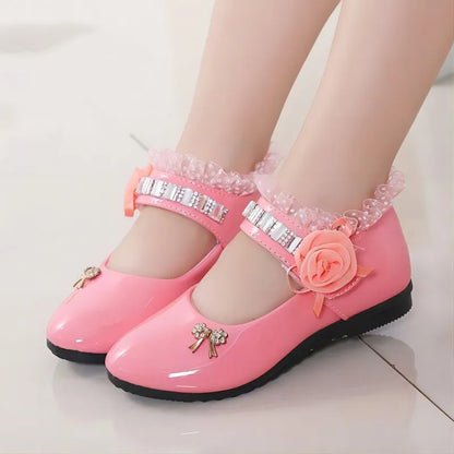 PU Leather Shoes for Flower Girls