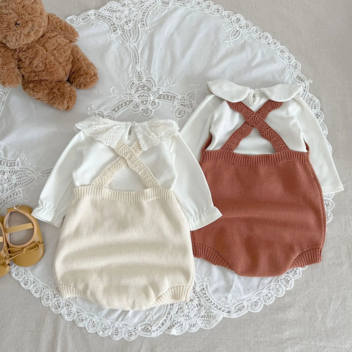 Breathable Knitted Sleeveless Romper Newborn Baby