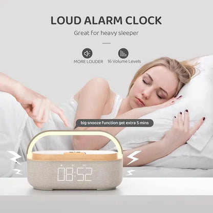 15W Wireless Charger Alarm Clock – Bluetooth Speaker
