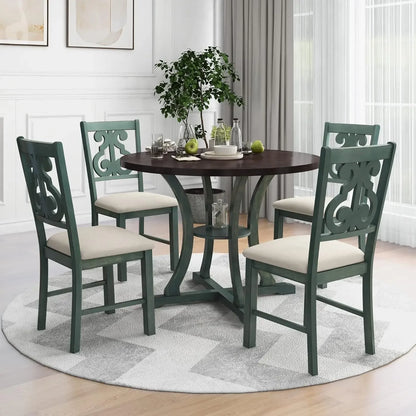 5-Piece White Dining Table Set