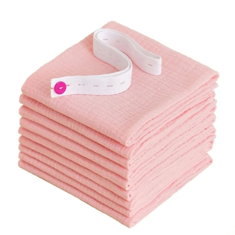 Serviettes douces lavables en coton pour bébé nouveau-né, double couche