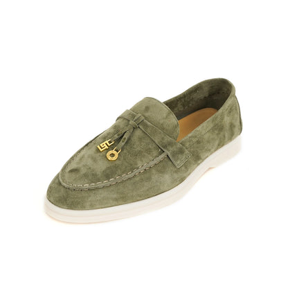 Women Loafers Sheepskin Suede Summer Walk Shoes Women Spring Autumn Fashion Casual Metal Decor Flat Shoes Slip On Cozy Flats