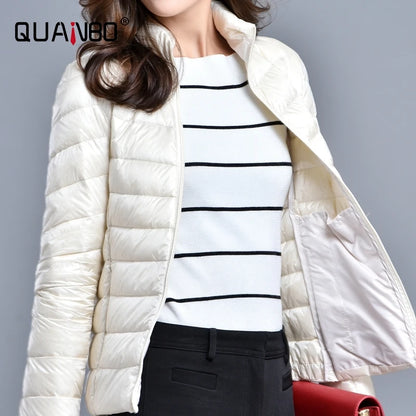 Women's Lightweight Spring Puffer Jacket - Slim Fit